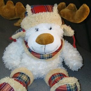 Dan Dee Collectors Choice Plush White Moose Winter Holiday